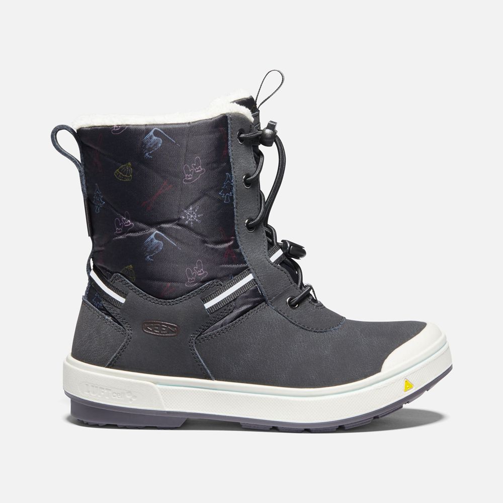 Botas de Invierno Keen Mexico Negros Marrom - Niños Kelsa Waterproof - IN4839205